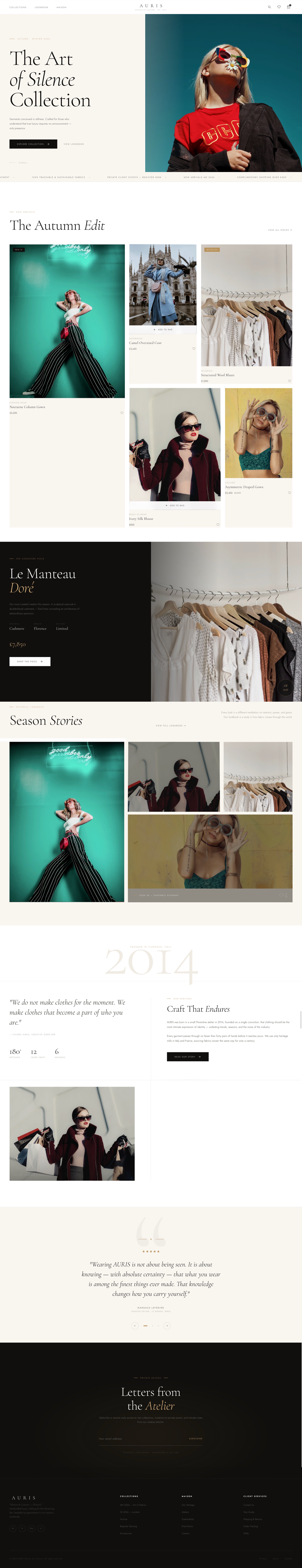 AURIS Luxury Fashion Website