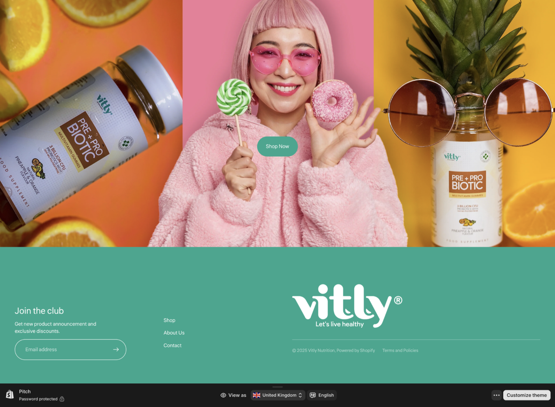Vitly Campaign & Footer