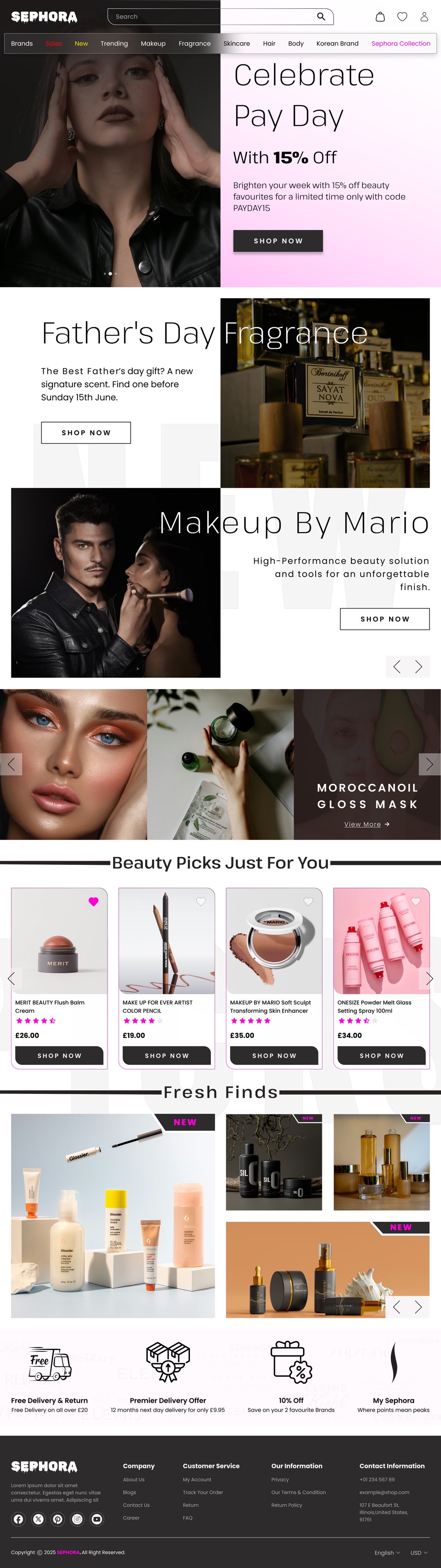 Sephora Website Redesign